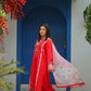 Shadmani – Heavily Embroidered Crimson Lawn Set