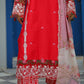 Shadmani – Heavily Embroidered Crimson Lawn Set