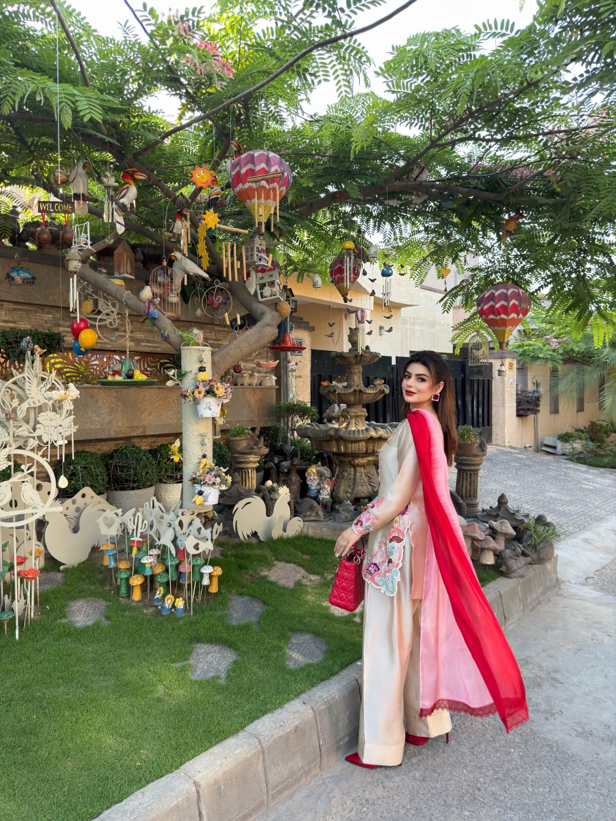 Beige Pure Tussal Silk Ensemble
