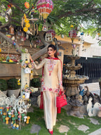 Beige Pure Tussal Silk Ensemble