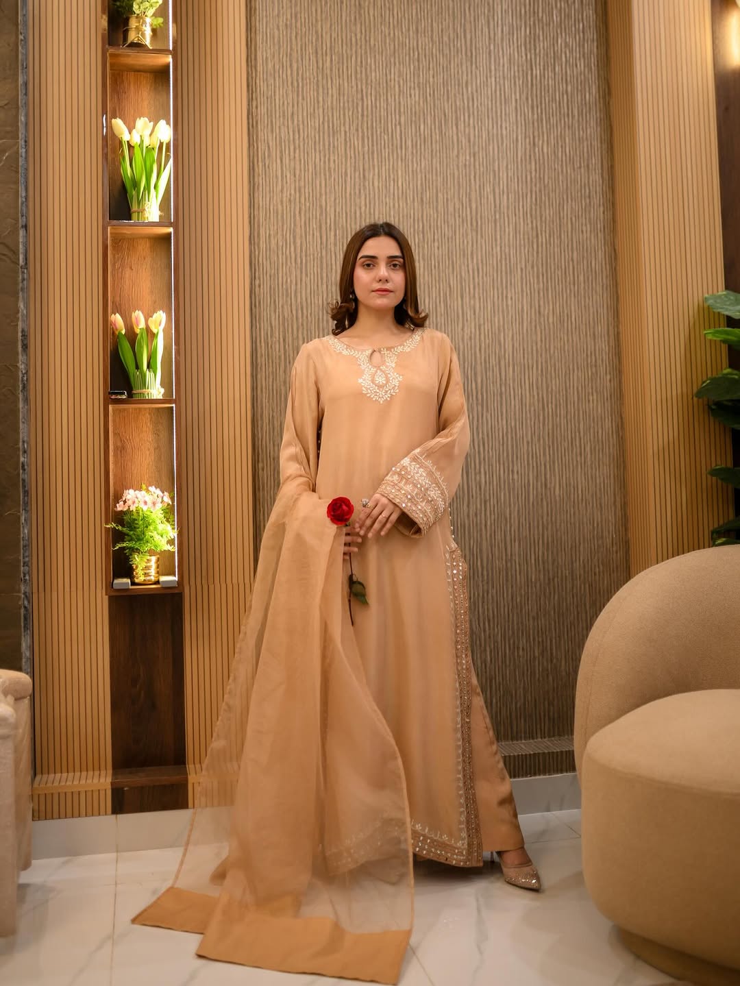 Sparkle - pure shalmoz silk with soft organza dupatta