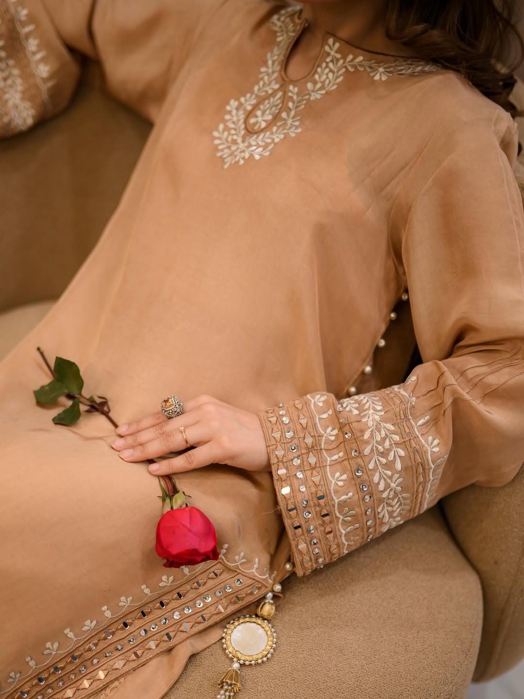 Sparkle - pure shalmoz silk with soft organza dupatta
