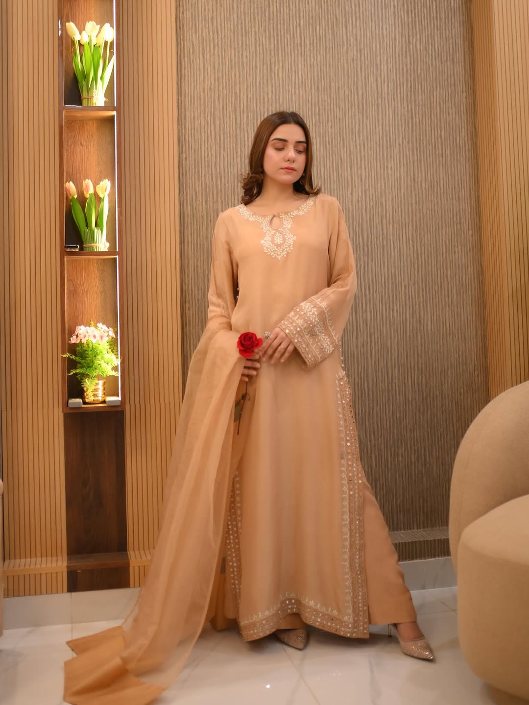 Sparkle - pure shalmoz silk with soft organza dupatta